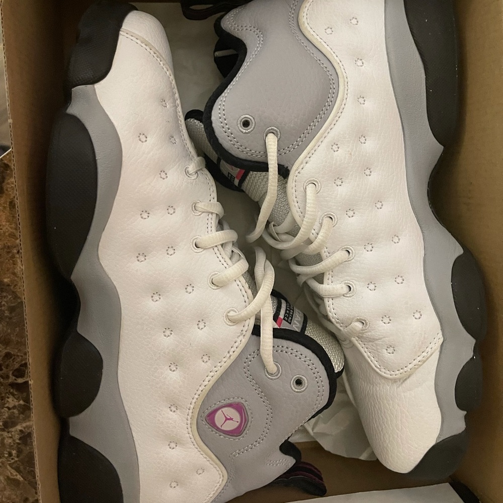 Jumpman Jordans. Pink white and gray. Size 9